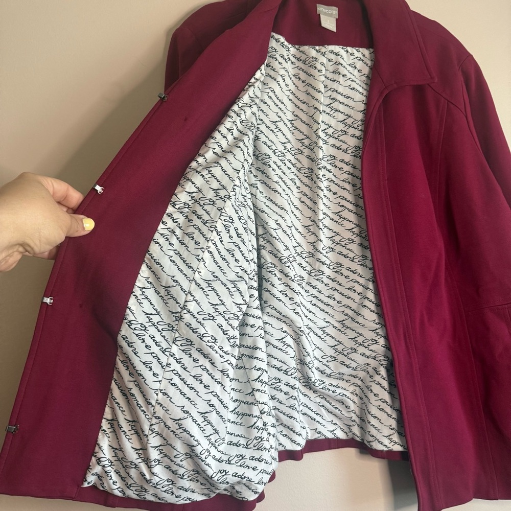 Chico’s Burgundy Jacket - Picture 6 of 11